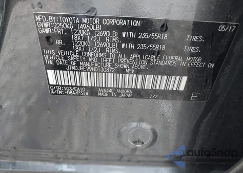 2017 Toyota Rav4 Hybrid Limited from USA, damaged, VIN JTMDJREV9HD130872